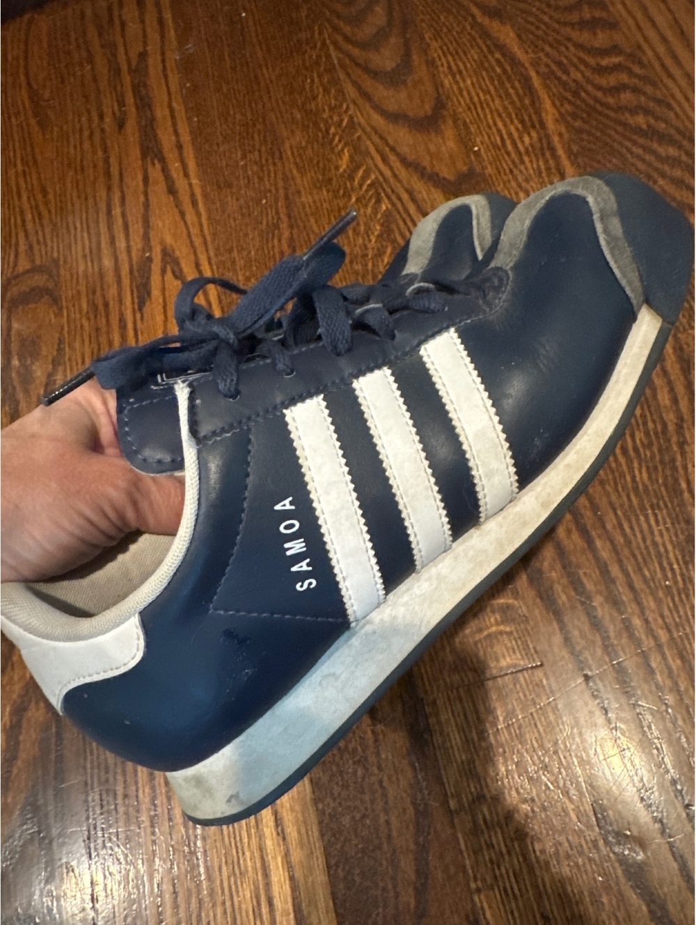 Adidas Samoa in Navy with White Stripes